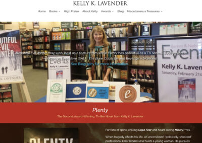 Screenshot of the KellyKLavender.com home page